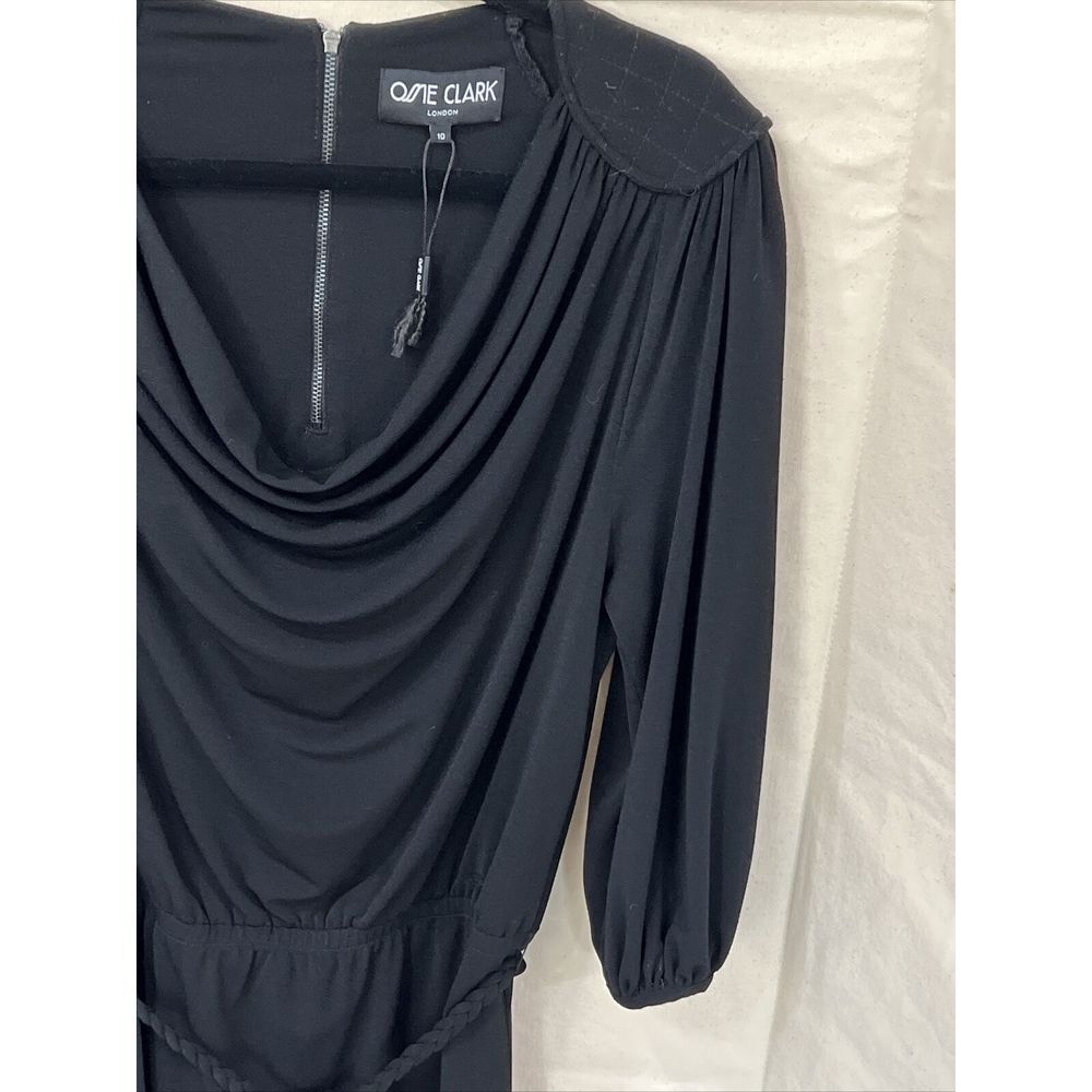 Ossie Clark Black‎ Evening Casual Dress 10 NEW - Picture 7 of 13